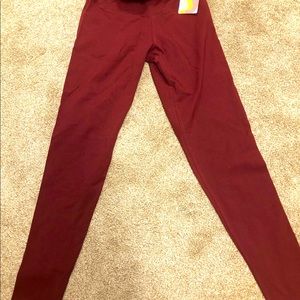 plum cotton leggings